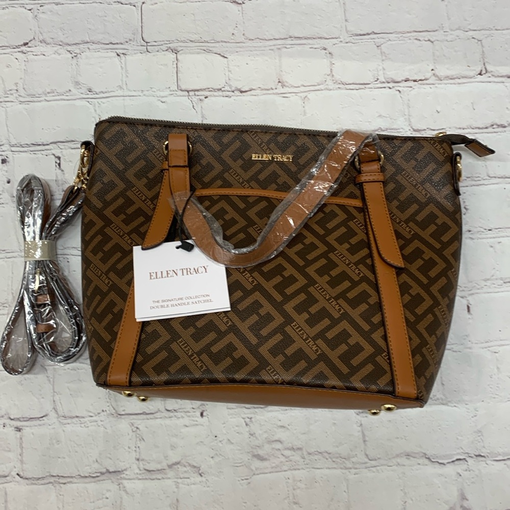 Ellen Tracy The Signature Collection satchel tote bag with double handles. NWT